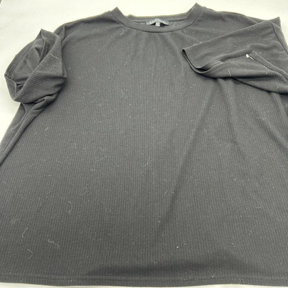 Eloquii Womens Plus Size Black Ribbed Sweater Top Size 22/24